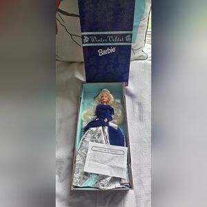Avon Winter Velvet Barbie Doll in Blue and Silver